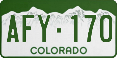 CO license plate AFY170