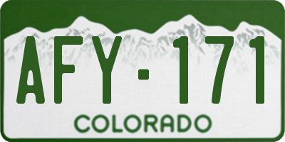 CO license plate AFY171