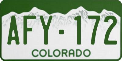 CO license plate AFY172