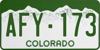CO license plate AFY173