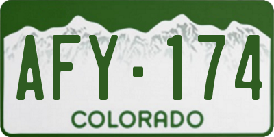 CO license plate AFY174