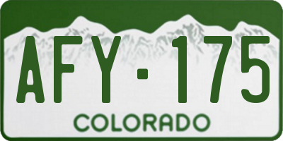 CO license plate AFY175