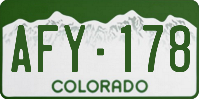 CO license plate AFY178