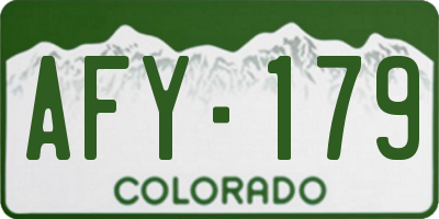 CO license plate AFY179