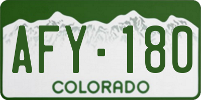 CO license plate AFY180