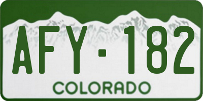 CO license plate AFY182