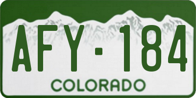 CO license plate AFY184