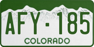 CO license plate AFY185