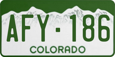 CO license plate AFY186