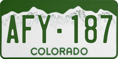 CO license plate AFY187