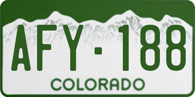 CO license plate AFY188