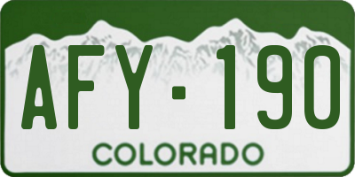 CO license plate AFY190