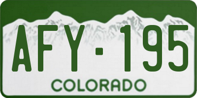 CO license plate AFY195