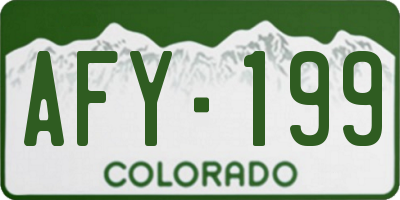 CO license plate AFY199
