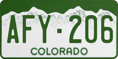 CO license plate AFY206