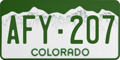 CO license plate AFY207