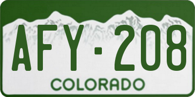 CO license plate AFY208