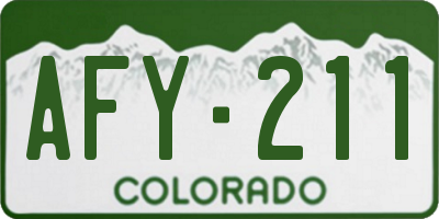 CO license plate AFY211