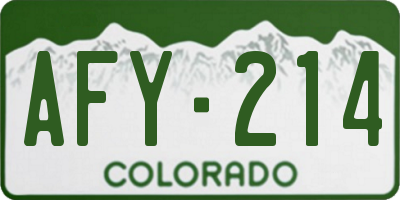 CO license plate AFY214