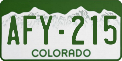 CO license plate AFY215