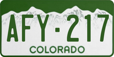 CO license plate AFY217