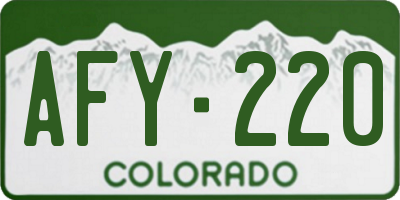 CO license plate AFY220