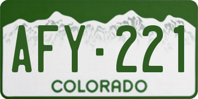 CO license plate AFY221