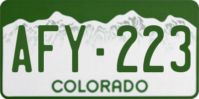 CO license plate AFY223