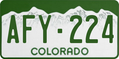 CO license plate AFY224