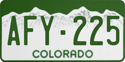 CO license plate AFY225