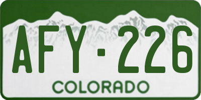 CO license plate AFY226