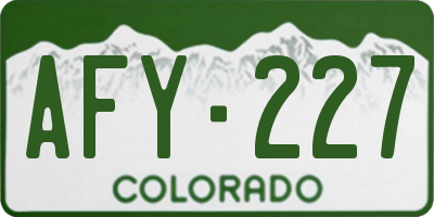 CO license plate AFY227