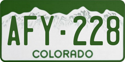 CO license plate AFY228