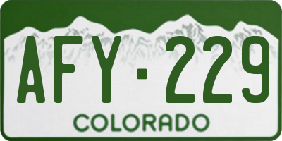 CO license plate AFY229