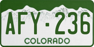 CO license plate AFY236