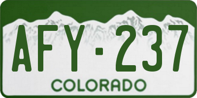 CO license plate AFY237