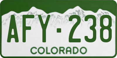 CO license plate AFY238