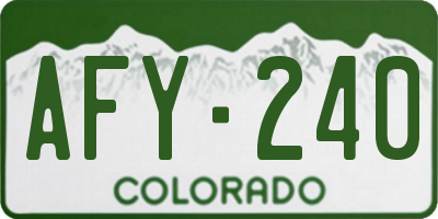 CO license plate AFY240