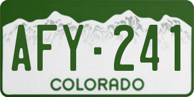CO license plate AFY241