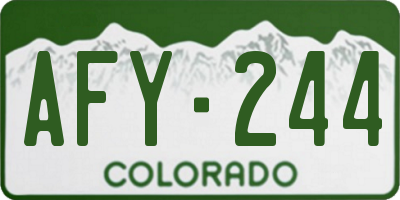 CO license plate AFY244