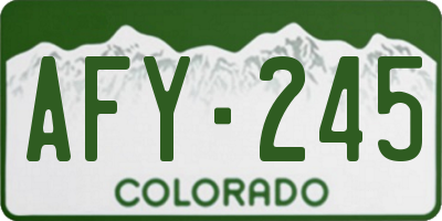 CO license plate AFY245