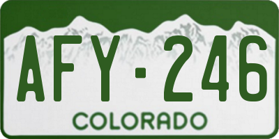 CO license plate AFY246