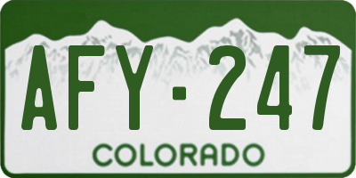 CO license plate AFY247