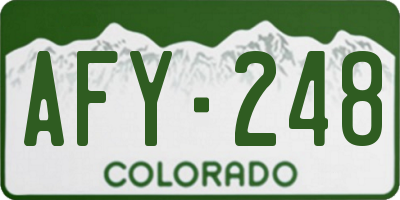CO license plate AFY248