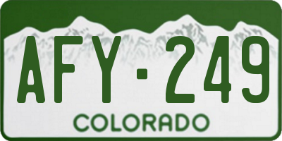 CO license plate AFY249