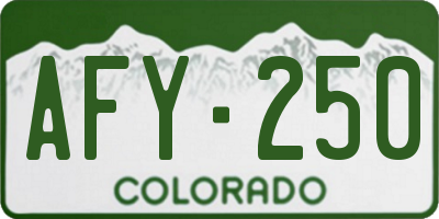 CO license plate AFY250