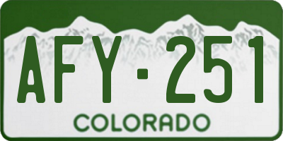 CO license plate AFY251
