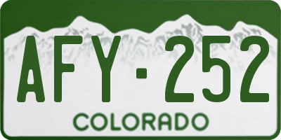 CO license plate AFY252