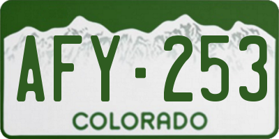 CO license plate AFY253