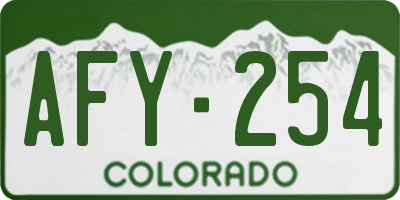 CO license plate AFY254